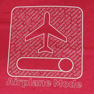 Mens T-Shirt Airplane Mode On Size L Red
